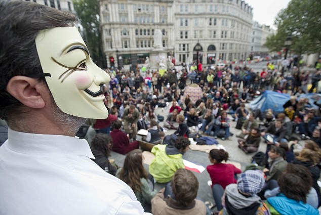 Protest against global capitalism outside St Paul's cathedral, London: But it seems unlikely that the 147 corporations at the heart of the world economy could wield real political power - they represent too many interests